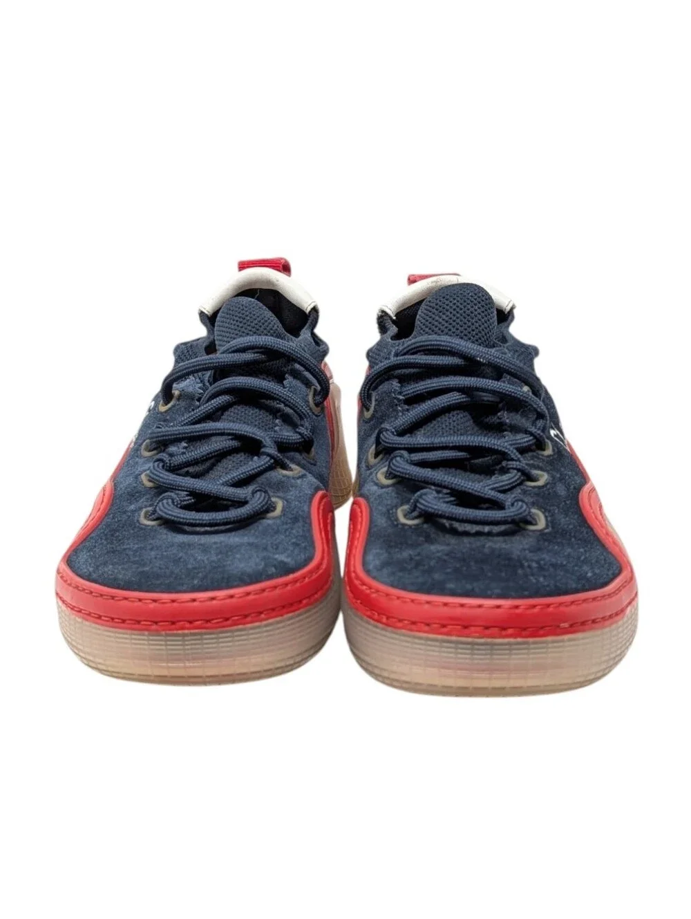 Christian Louboutin Navy and Red Low-Top Sneakers